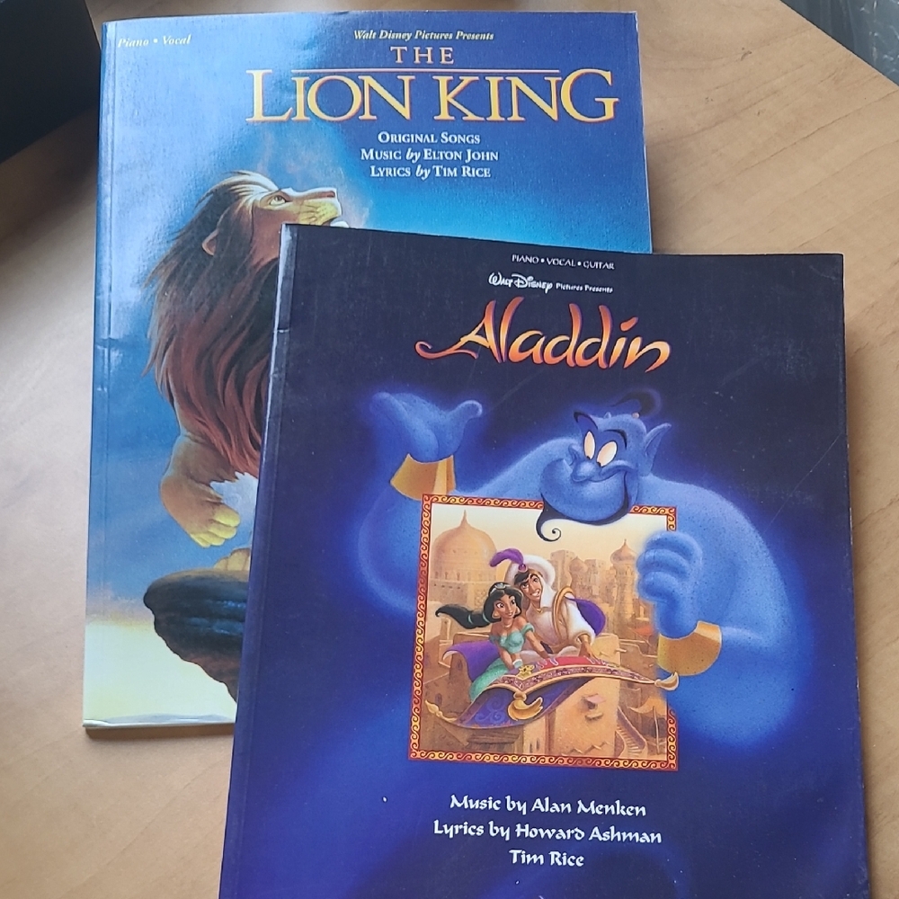 The Lion King and Aladdin Music Books